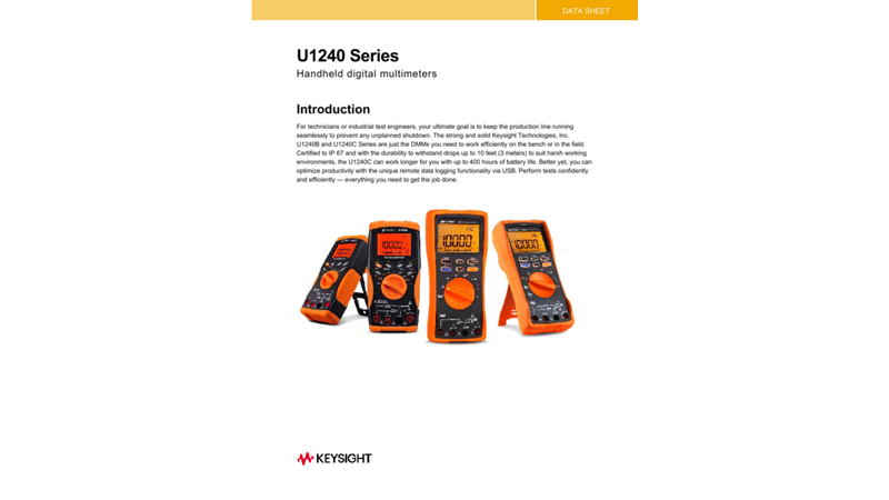 U1240C Series Handheld Digital Multimeters